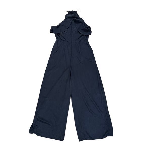 Zimmerman Black Sleeveless Ruffle-Frill Wide Leg Jumpsuit 100% Silk Size 1 (6) - Picture 4 of 11